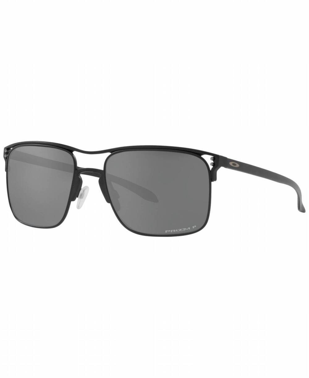 NEW OAKLEY women's holbrook ti sunglasses in satin black prizm black polarized